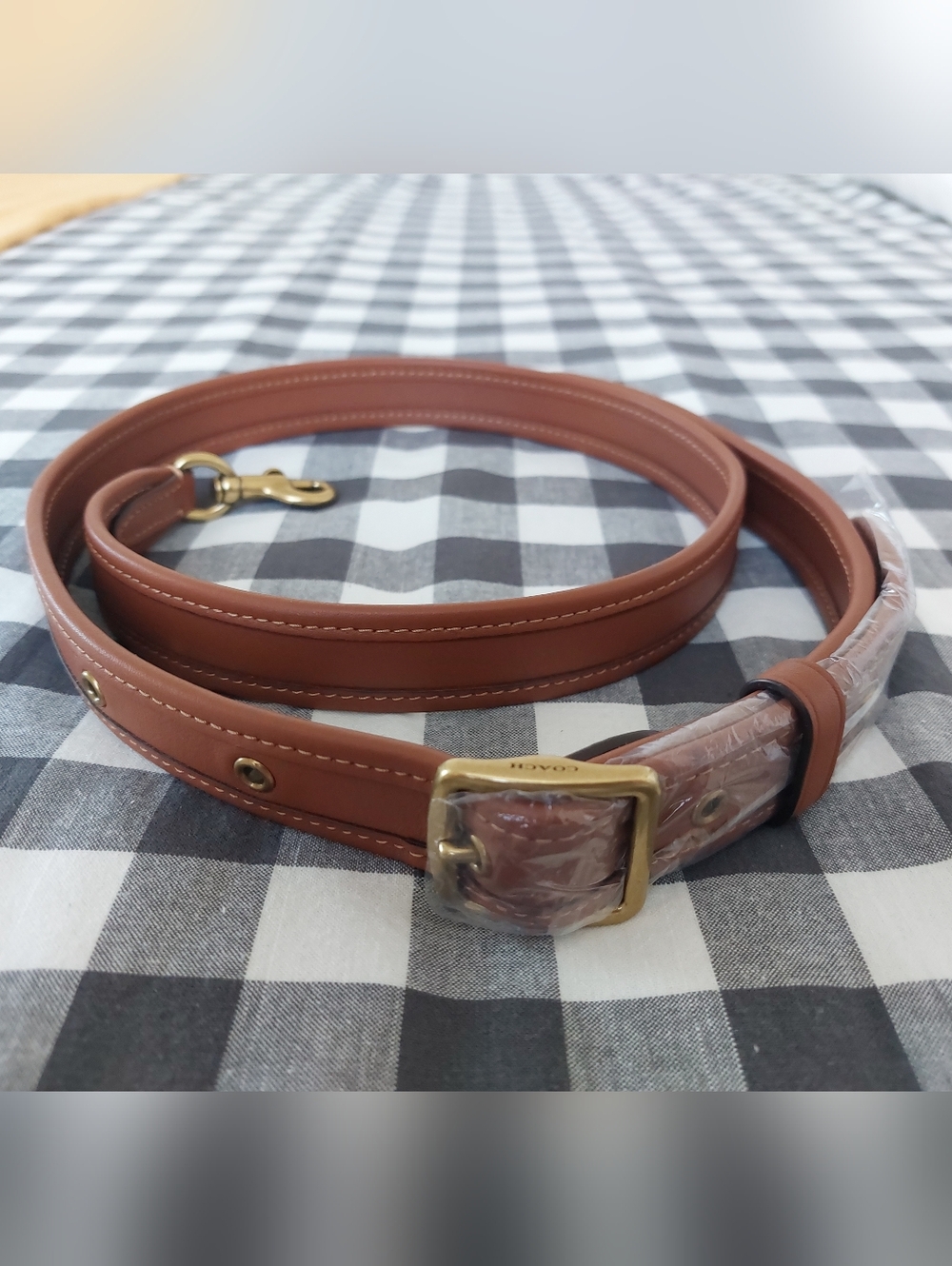 New Coach Leather Crossbody Strap Replacement Adjustable Brown Brass Hardware